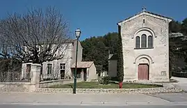 The village of Beaumettes, with the church to the right