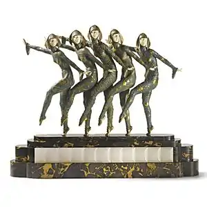 Les Girls by Demétre Chiparus, of bronze and ivory, on a quartz and marble base  (1920s) Art Deco Museum in Moscow