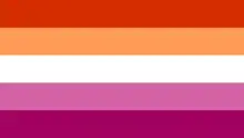 Five-stripes variant of orange-pink flag