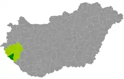 Letenye District within Hungary and Zala County.