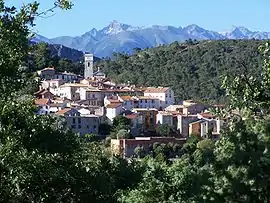 The village of Levens, seen from the west with the Cime du Gélas in the background