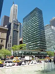 Lever House, surrounding buildings, and plaza