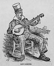 Lew Simmons, a 19th century musician who played blackface minstrel music inspired Stewart to learn the banjo