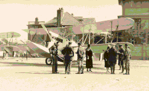 Major General Lewis inspects aircraft at Hsin Ho Airfield during Tianjin inspection in 1927 - Image courtesy of chinamarine.org