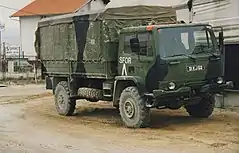 British Army Leyland 4-tonne General Service (GS) truck in the Former Yugoslavia