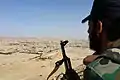 A pro-government soldier overlooks Palmyra after the battle