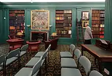 Liverpool Athenaeum with one of three murals (1928) depicting the goddess Athena by Edward Halliday