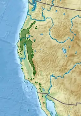 Distribution of Calocedrus decurrens in the Western United States