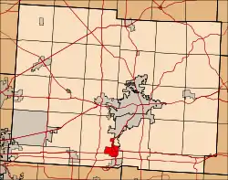 Location of Hebron in Licking County