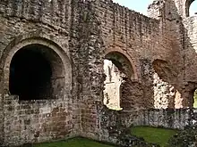 North east of the abbey church, showing interior of the chancel.