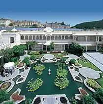 Water garden at Lake Palace.