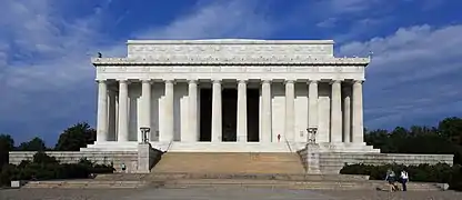 The Lincoln Memorial in Washington, D.C. honors American President Abraham Lincoln