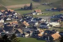 Linden (BE) – Village centre from the north (view from Aebersold)