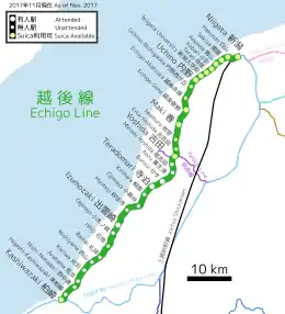 Echigo-Akatsuka Station is located in JR Echigo Line