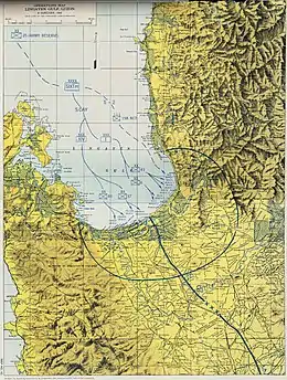 Map Lingayen landing 1945