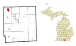 Location within Hillsdale County