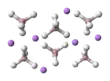 Unit cell ball and stick model of lithium aluminium hydride