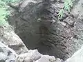 Dry well showing rock 2 to 3 metres below surface of farms around Shahada town