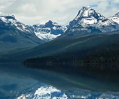 Little Matterhorn and Edwards Mountain from Lake McDonald