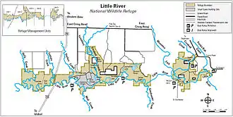 A map of Little River National Wildlife Refuge, Oklahoma