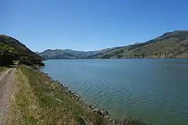 Lake Forsyth from the Little River Rail Trail