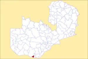 District location in Zambia