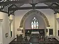 St Llwchaiarn's church, Llanllwchaiarn. Looking towards chancel