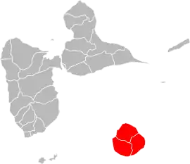 Location of Marie-Galante within the department