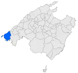 Andratx shown within Mallorca