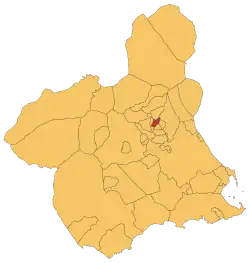 Location of the Municipality of Archena in Murcia.