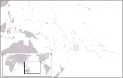 The location of Niue in the West Pacific