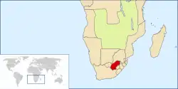 Location of the Orange Free State c. 1890