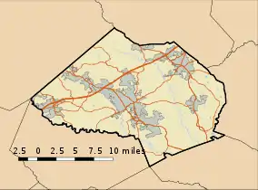 Map showing the location of Hurricane Shoals Park