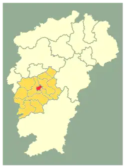 Location in Ji'an City and Jiangxi