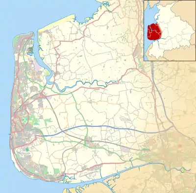 Pilling is located in the Fylde