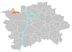 Location of Nebušice in Prague