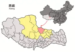 Location of Amdo County within Tibet Autonomous Region