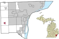 Location within Wayne County