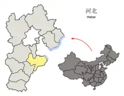 Location of Cangzhou Prefecture within Hebei (China)