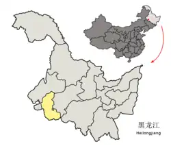 Location of Daqing City in Heilongjiang