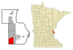 Location of the city of Wyomingwithin Chisago County, Minnesota