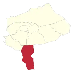 Location of Khatam County in Yazd province