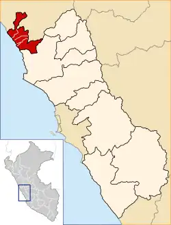 Location of Barranca in the Lima Region