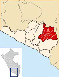 Location of Caylloma in the Arequipa Region