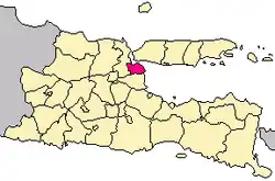 Location within East Java