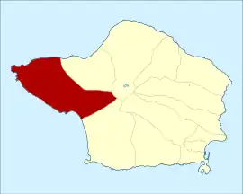 Location of the civil parish of Capelo within the municipality of Horta