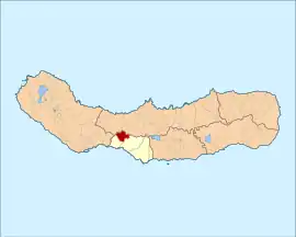 The location of the civil parish of Cabouco in the municipality of Lagoa