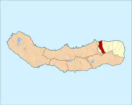 Location of the civil parish of Achandinha, within the municipality of Nordeste