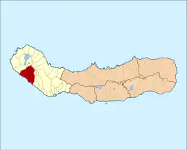 Location of the civil parish of Feteiras in the municipality of Ponta Delgada