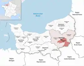 Location within the region Normandy